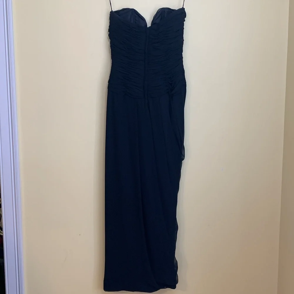 Victor Costa Black Chiffon Sweetheart Smocked Layered Gown Long Dress Vintage 10 - Picture 16 of 17
